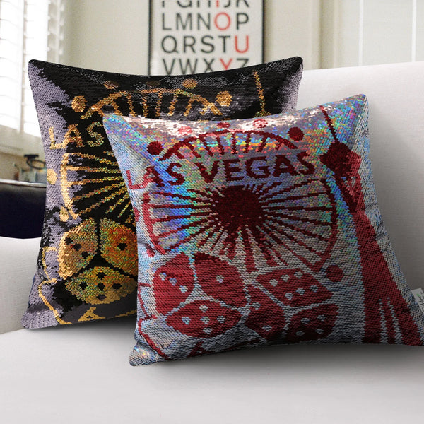 2 Pack Sparkle Series Sequins Throw Pillow Covers 18"x18"