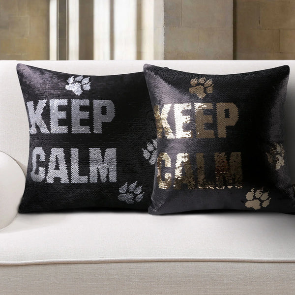 2 Pack Sparkle Series Sequins Throw Pillow Covers 18"x18"