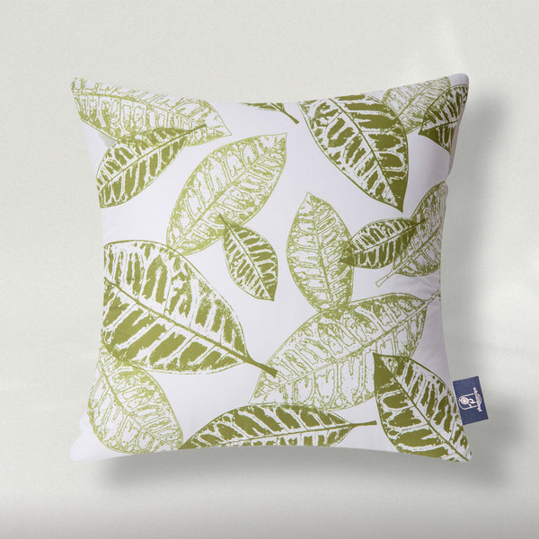 2 Pack Square Decorative Throw Pillow Cover White Leaves 18"x18"