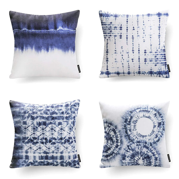 4 Pack New Living Series Printing Square Cusion Covers Blue 18"x18"