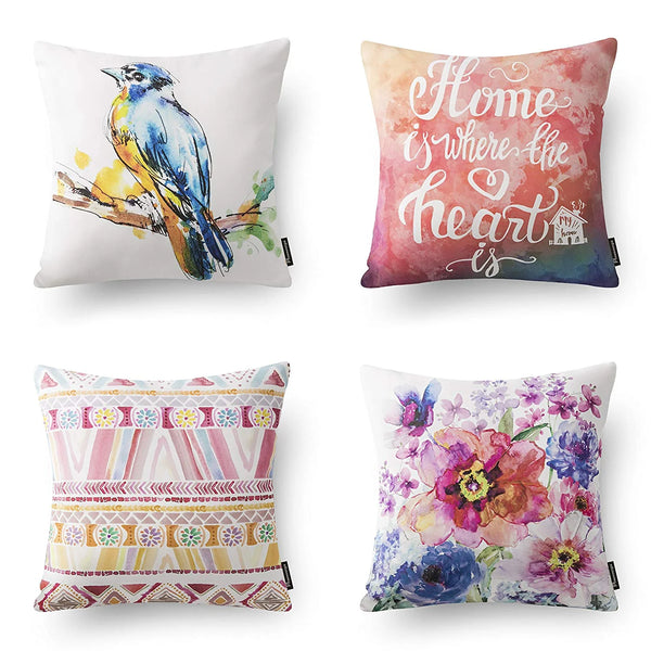 4 Pack Sweet Home Series Square Cusion Cover Blush 18"x18"