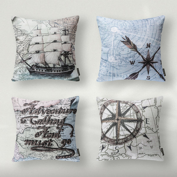 4 Pack Ocean Series Decorative Throw Pillow Cover Sets 18"x18"