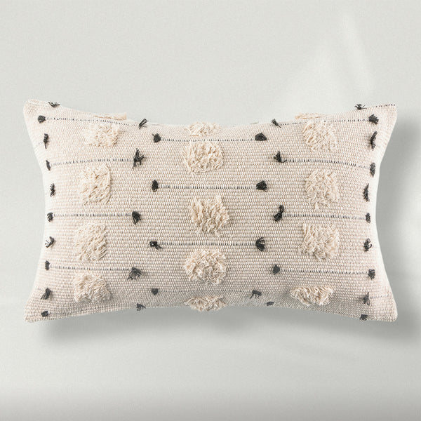 Bohemian Beige Weave Cotton Throw Pillow Cover Beige