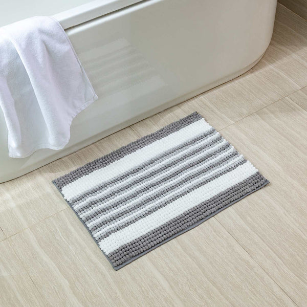 Chenille Dry Fast Water Absorbent Carpets Light Gray