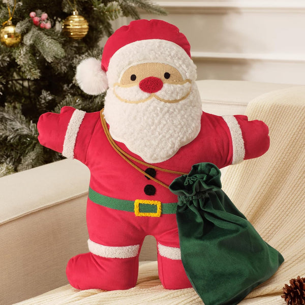 Christmas Santa Claus Pillow with Gift Bag 19.5"x16.5"