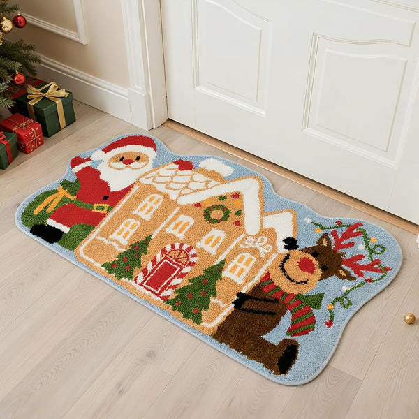 Christmas Rugs Bathroom with Non-Slip TPR Backing 47"×23.5"