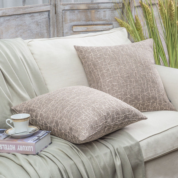 Crack Texture Series Decorative Throw Pillow Cover Beige 18"x18"
