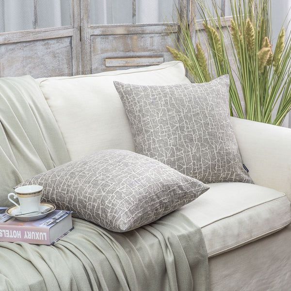 Crack Texture Series Decorative Throw Pillow Cover Gray 18"x18"