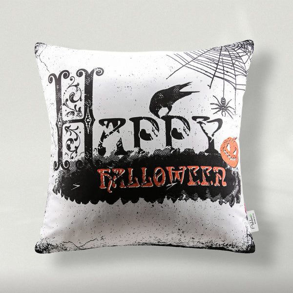 Crow and Spider Decorative Halloween Pillow Cover 18"x18"