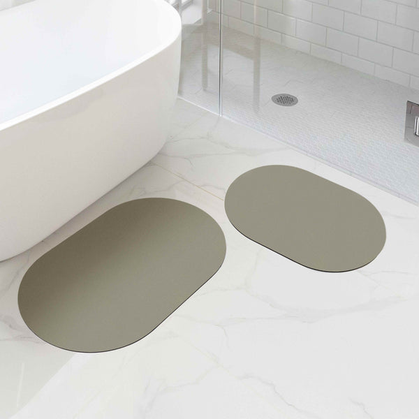 Diatomaceous Earth Quick Dry Bathroom Bathmat Brown Set of 2