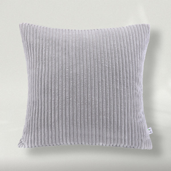Fluffy Corduroy Solid Color Throw Pillow Covers Gray 22"x22"