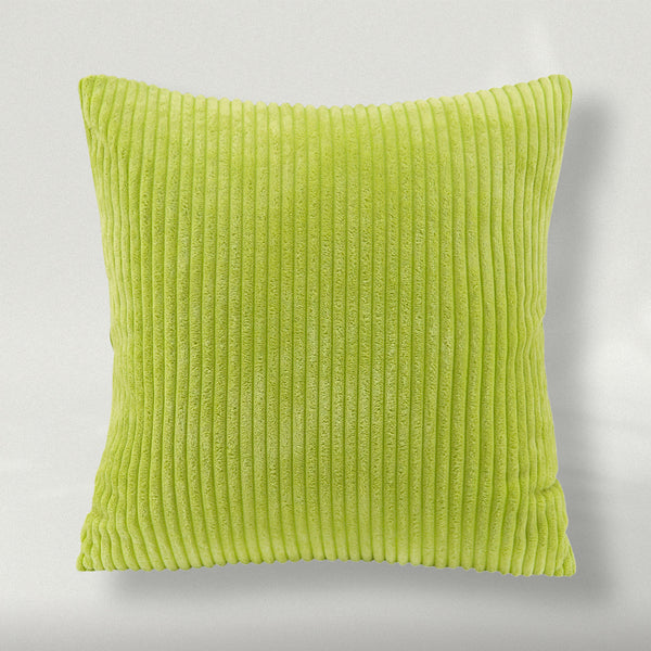 Fluffy Corduroy Solid Color Throw Pillow Covers Pale Green