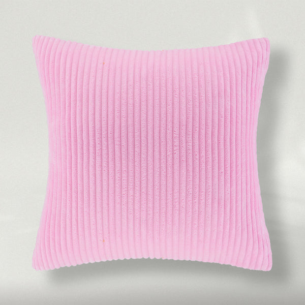 Fluffy Corduroy Solid Color Throw Pillow Covers Pink