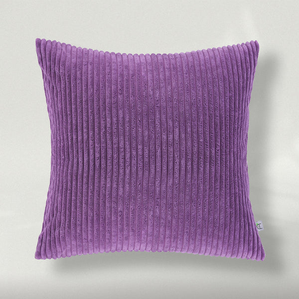 Fluffy Corduroy Solid Color Throw Pillow Covers Purple 20"x20"