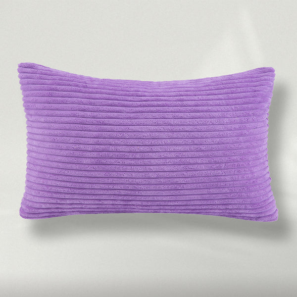 Fluffy Corduroy Solid Color Throw Pillow Covers Violet
