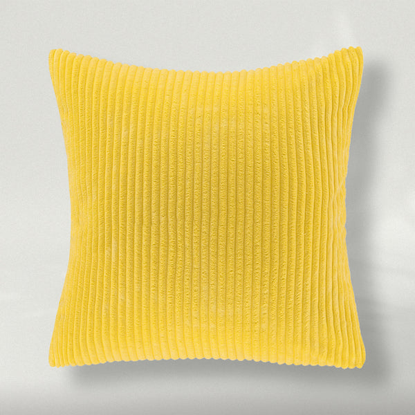 Fluffy Corduroy Solid Color Throw Pillow Covers Yellow