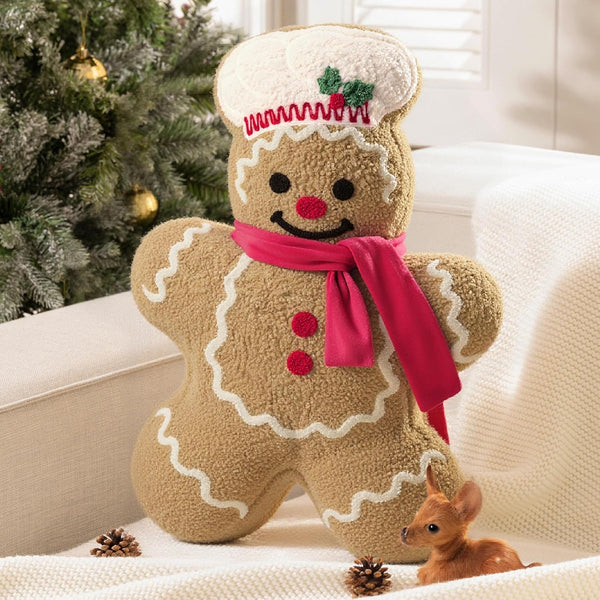 Gingerbread Christmas Pillows with Chef Hat and Scarf 20"x13.5"