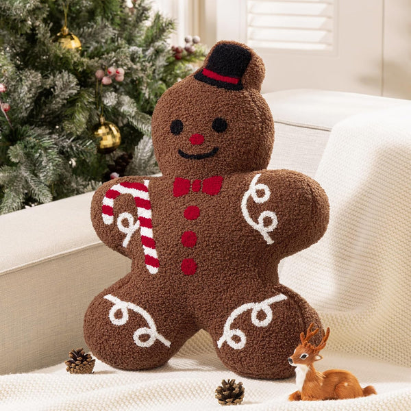 Gingerbread Christmas Pillows with Hat & Cane 19"x13"