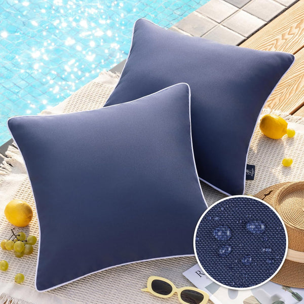 Pack of 2 Decorative Square Outdoor Waterproof Pillows 18"x18"
