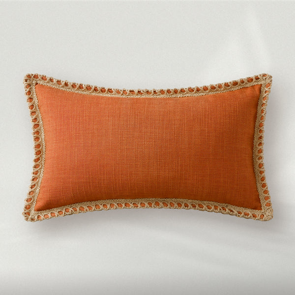 Pack of 2 Farmhouse Decorative Solid Linen Pillow Covers 12"x20"