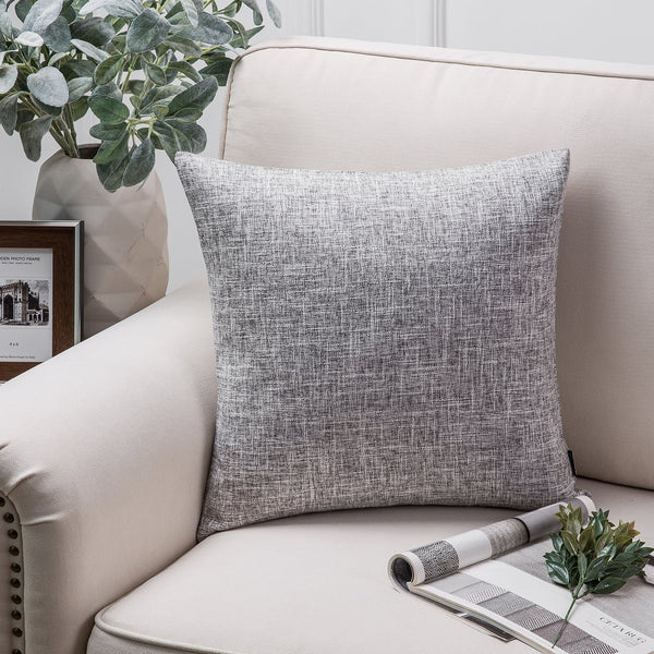 Set of 2 Textural Faux Linen Throw Pillow Cover Gray 20"x20"