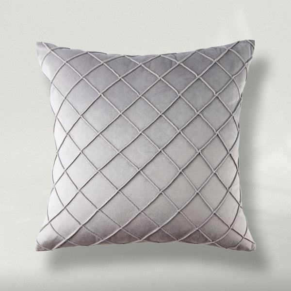 Soft Pleated Velvet Series Square Throw Pillow Cover Gray 18"x18"