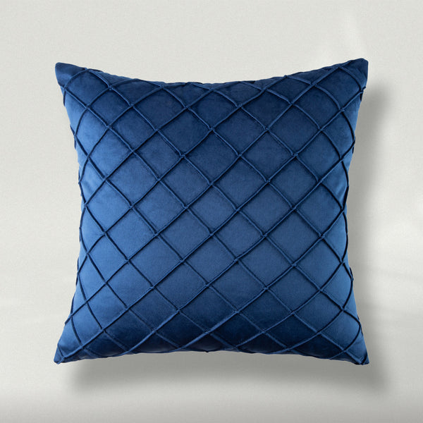 Soft Pleated Velvet Series Square Throw Pillow Cover Navy Blue 18"x18"