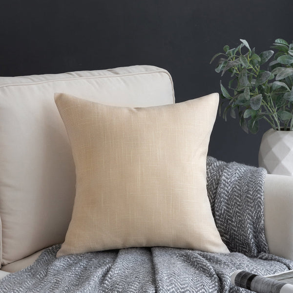 Soft Textured Linen Burlap Throw Pillow Cover Beige