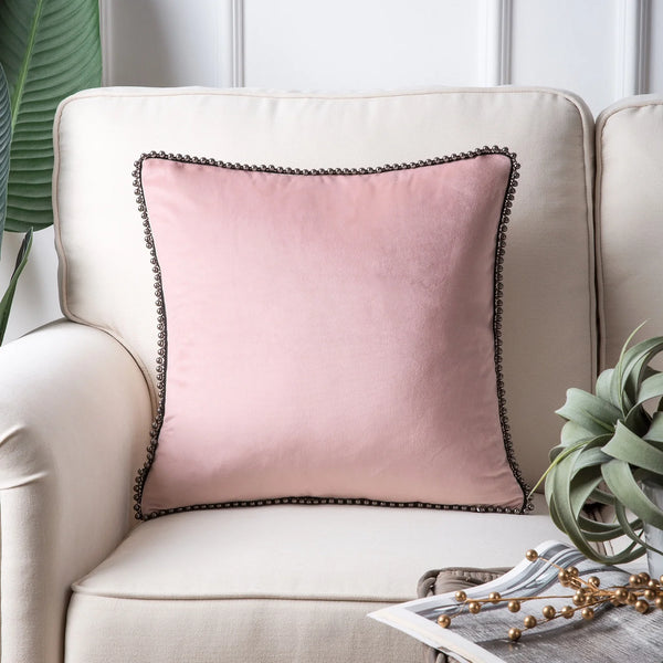 Soft Velvet Throw Pillow with Silver Particles Light Pink 18"x18"
