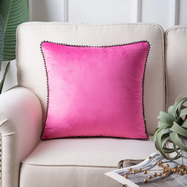 Soft Velvet Throw Pillow with Silver Particles Pink 18"x18"