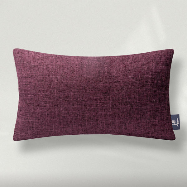 Textural Faux Linen Throw Pillow Cover Dark Purple