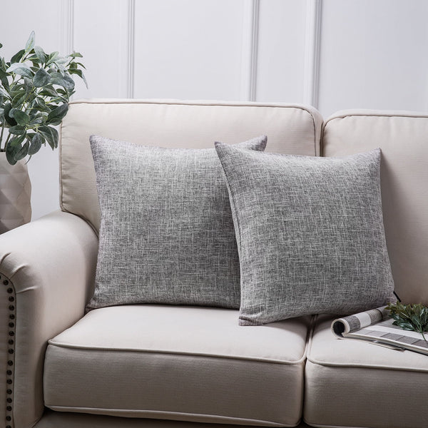Textural Faux Linen Throw Pillow Cover Gray 20"x20"
