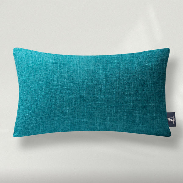 Textural Faux Linen Throw Pillow Cover Lake Blue