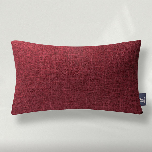 Textural Faux Linen Throw Pillow Cover Red Set of 2